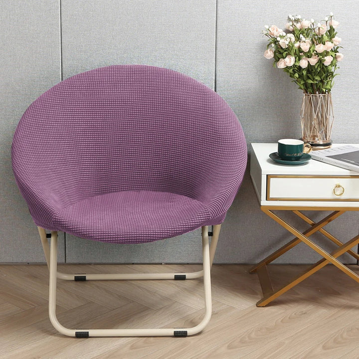 Housse de chaise ronde en jacquard Amélia de couleur violet