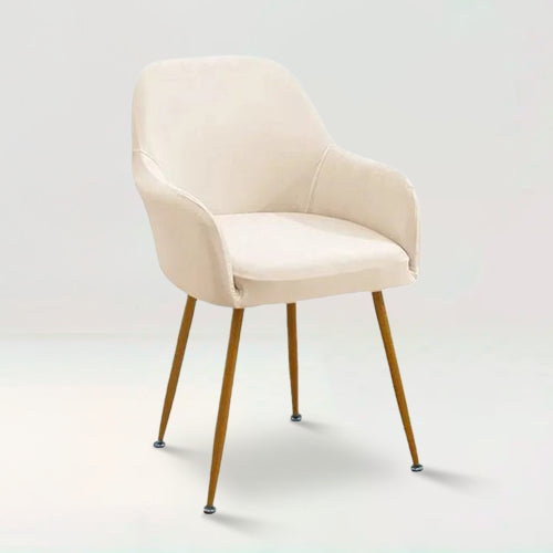 Housse de chaise avec accoudoirs en tissu imperméable - Virginie de couleur beige sur fond beige