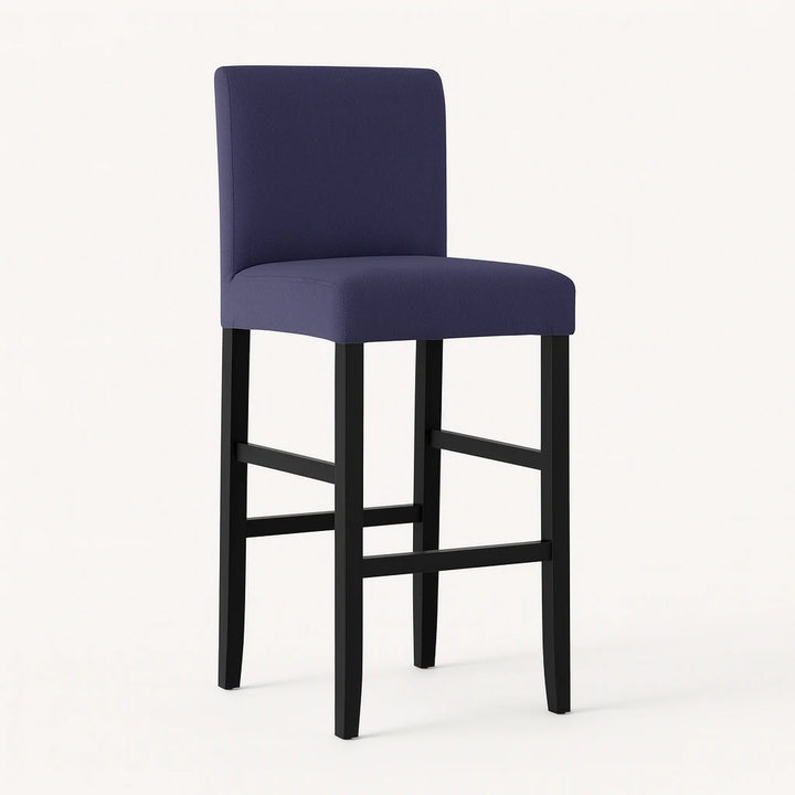2x Housse de Tabouret de Bar Jacquard Extensible avec Dossir Beige
