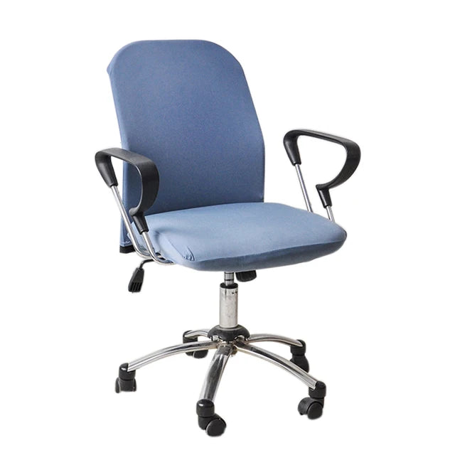 Housse de chaise de bureau unie Anaïs de couleur bleu ciel