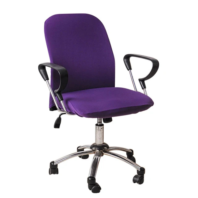 Housse de chaise de bureau unie Anaïs de couleur violet