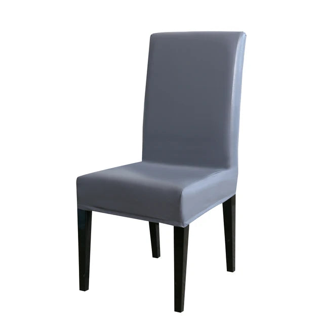Housse de chaise effet cuir waterproof gris foncé
