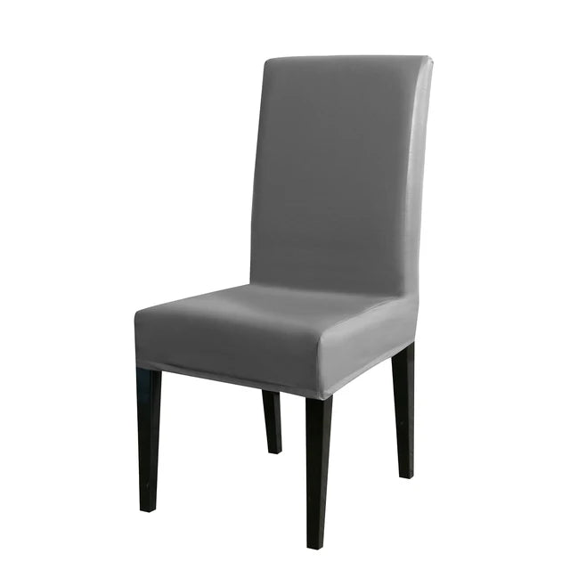 Housse de chaise effet cuir waterproof gris