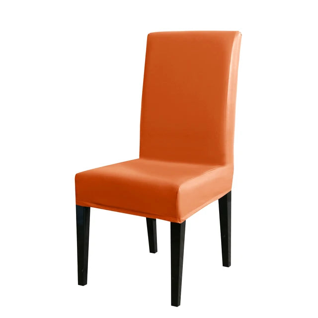 Housse de chaise effet cuir waterproof orange
