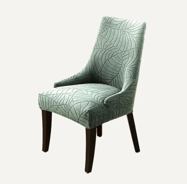 Housse de chaise inclinée en Jacquard effet fleuri sur fond beige