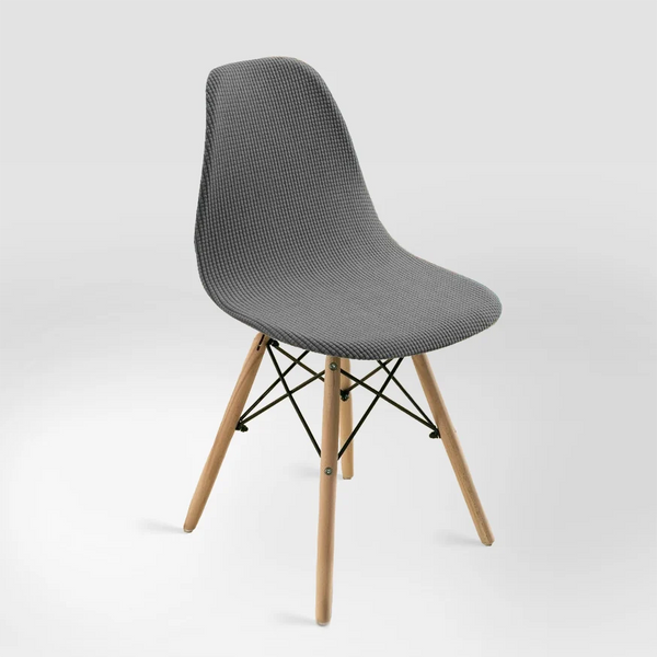 Housse de chaise scandinave en jacquard imperméable Noria de couleur gris foncé