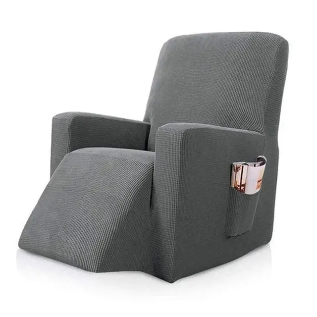 Housse de fauteuil Relax inclinable en Jacquard Nancy de couleur gris clair