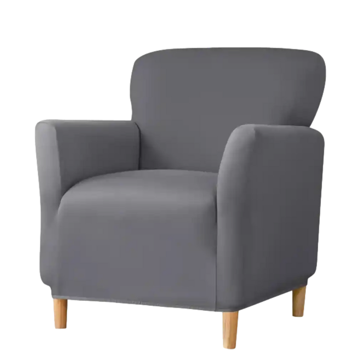 Housse de fauteuil club Carole de couleur gris foncé
