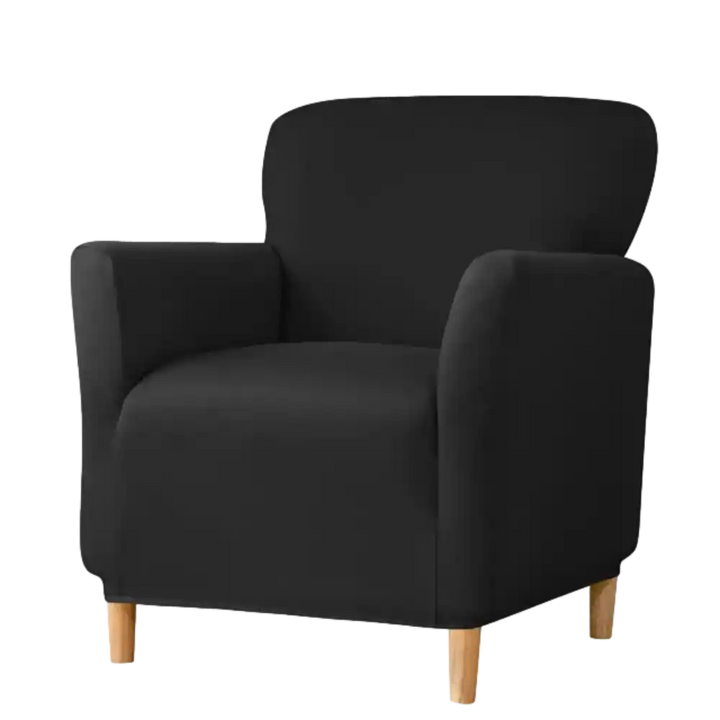 Housse de fauteuil club Carole de couleur noir