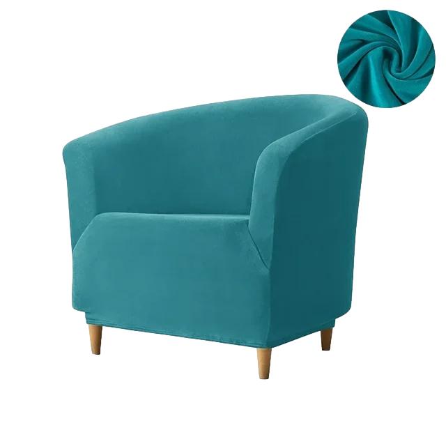Housse de fauteuil en velours Louisa couleur vert