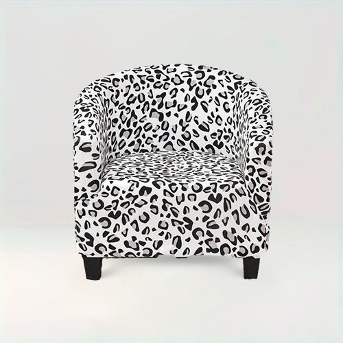 Housse de fauteuil style Boho - Maryse motifs jaguar sur fond beige