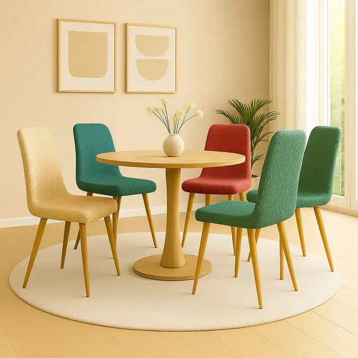 Housses de chaises scandinaves colorées