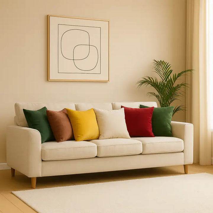 Housses de coussins en velours colorés