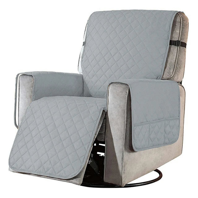 Protège fauteuil relax matelassé Maëve couleur gris clair