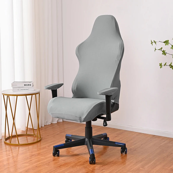 housse de chaise de bureau en tissu de couleur gris avec décor