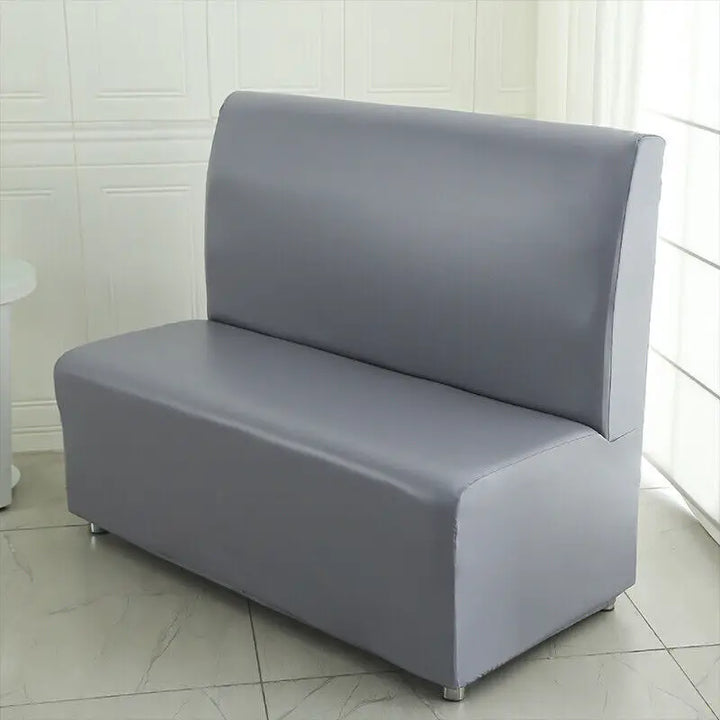 Housse de banquette effet cuir Emilianna de couleur gris