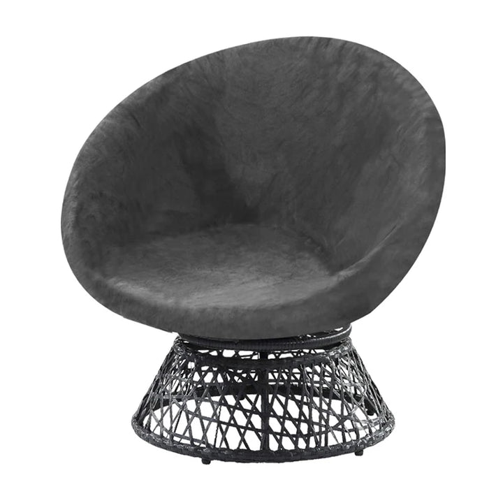 Housse de chaise ronde en Velours Ella de couleur gris