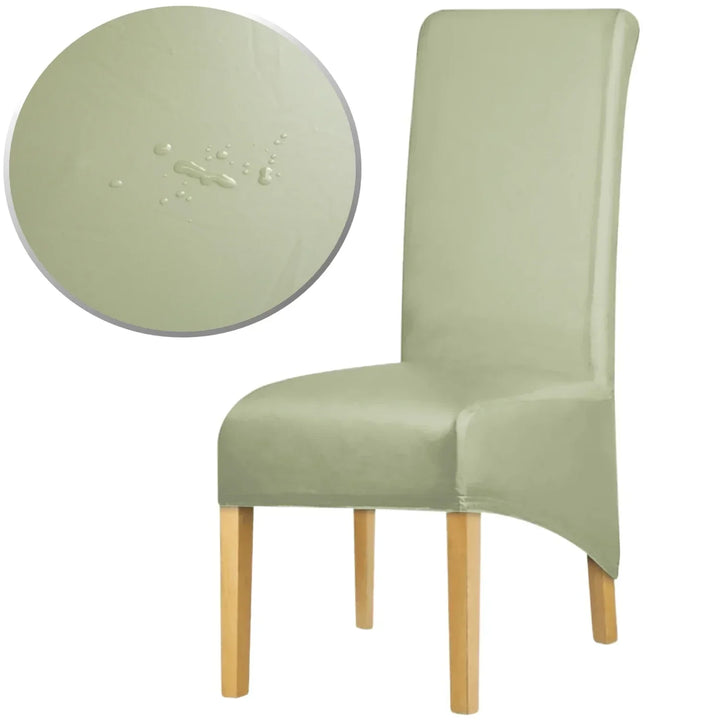 Housse de chaise XL effet cuir waterproof Alma de couleur vert clair