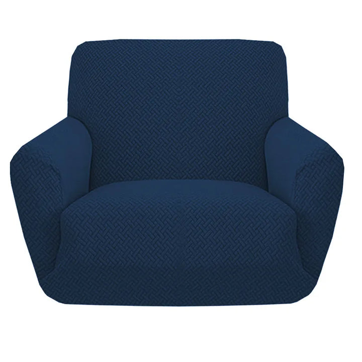 Housse de fauteuil en jacquard de couleur bleu marine