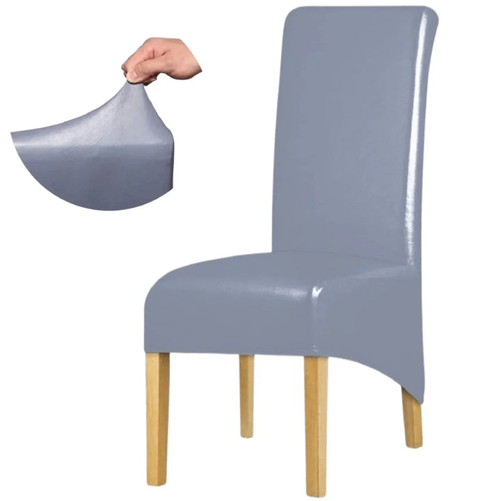 Housse de chaise XL effet cuir waterproof Alma de couleur gris