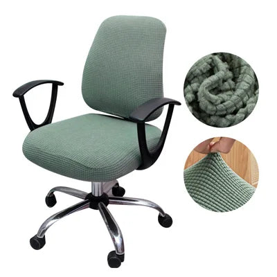 Housse de chaise de bureau en jacquard Raquel de couleur vert clair