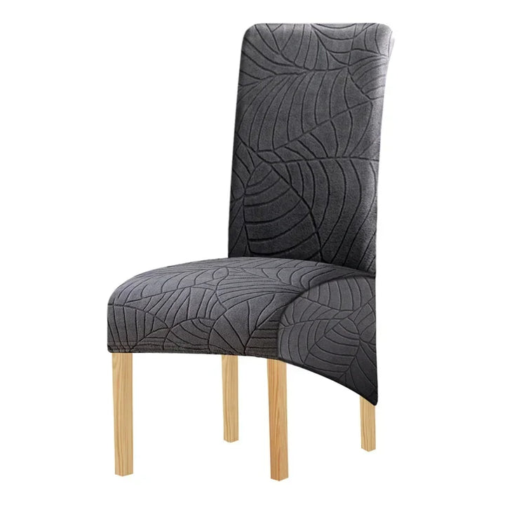 Housse de chaise XL en jacquard effet fleuri Melody de couleur gris foncé