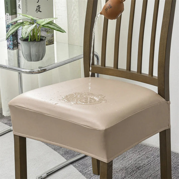 Housse de siège de chaise effet cuir imperméable Arielle de couleur beige