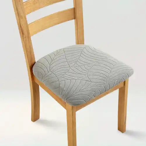 Housse de siège de chaise en jacquard effet floral imperméable Cristina de couleur gris clair sur fond beige