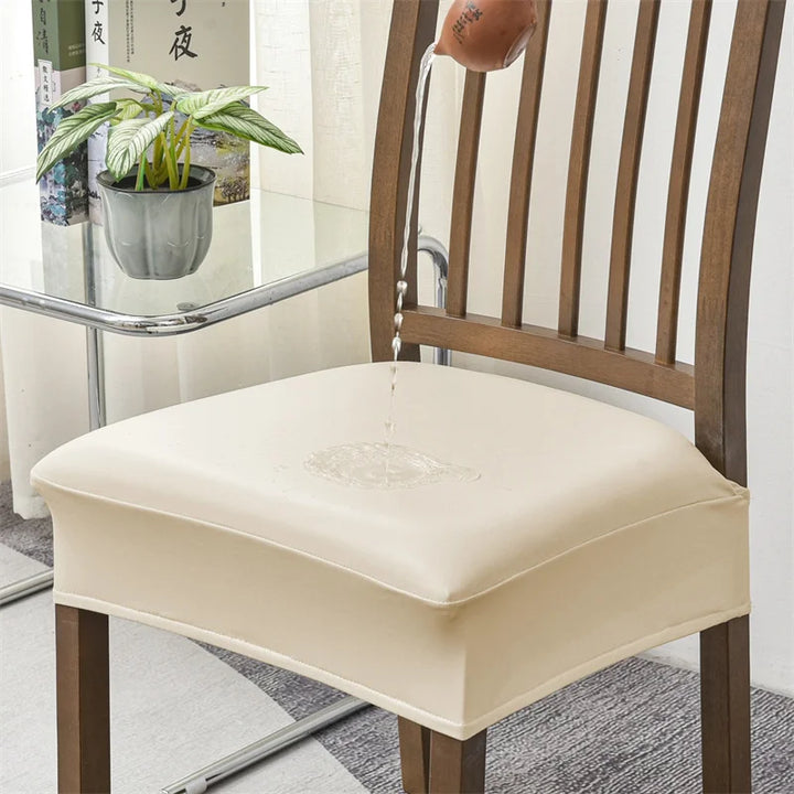 Housse de siège de chaise effet cuir imperméable Arielle de couleur ivoire