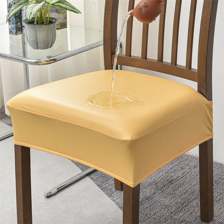 Housse de siège de chaise effet cuir imperméable Arielle de couleur jaune