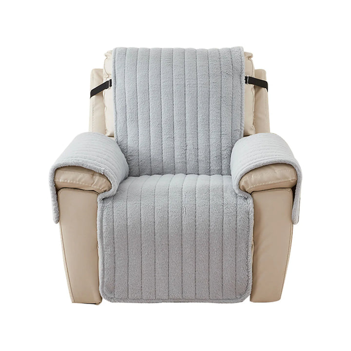Protège fauteuil relax effet fourrure gris