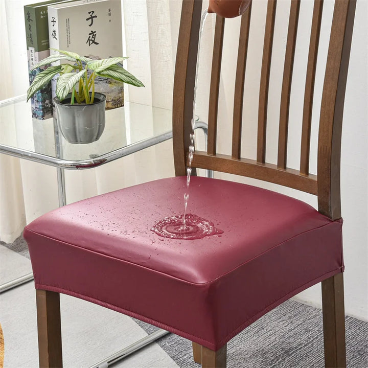 Housse de siège de chaise effet cuir imperméable Arielle de couleur bordeaux