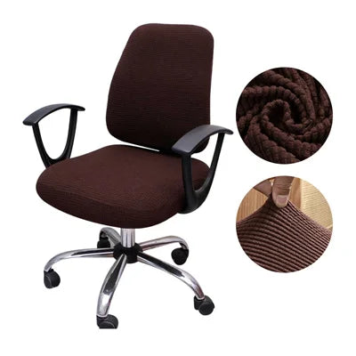 Housse de chaise de bureau en jacquard Raquel de couleur marron