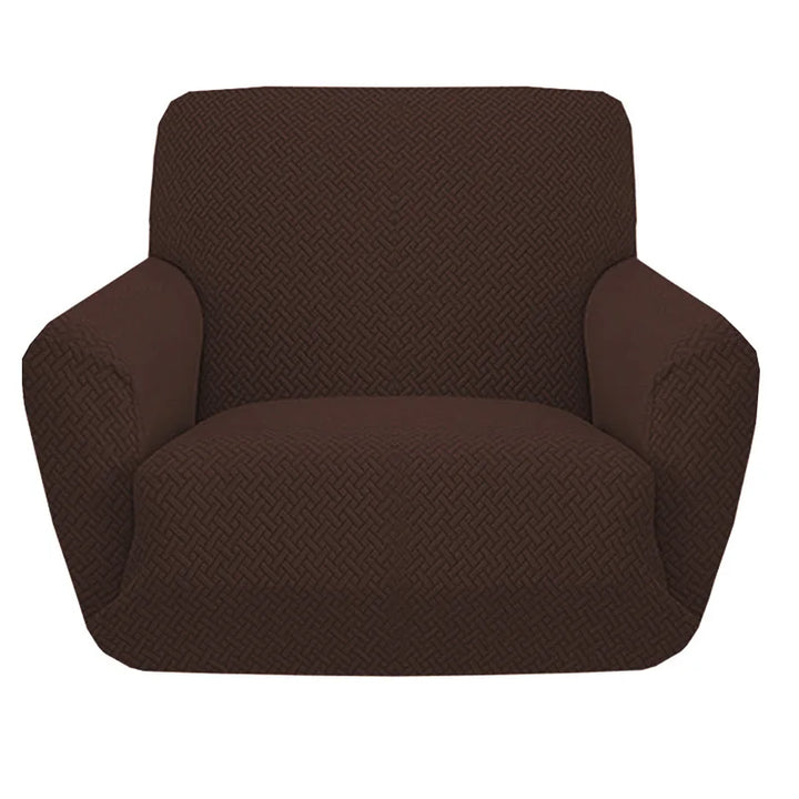 Housse de fauteuil en jacquard de couleur brun