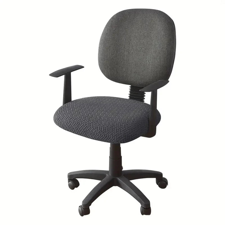 Housse de siège pour chaise de bureau en jacquard effet tressé Liana de couleur gris foncé