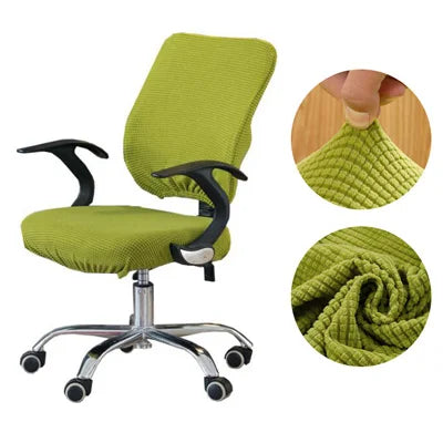 Housse de chaise de bureau en jacquard Raquel de couleur vert pistache