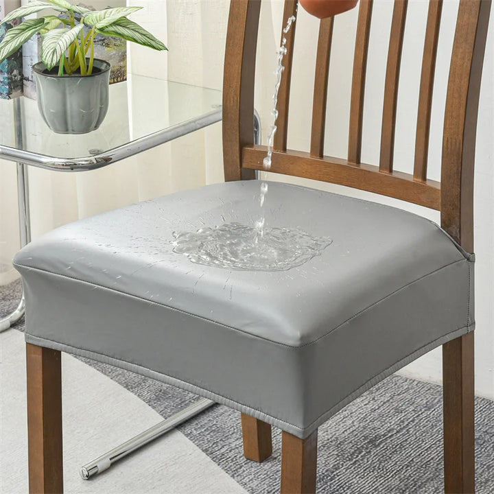 Housse de siège de chaise effet cuir imperméable Arielle de couleur gris