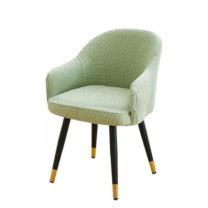 Housse de chaise avec accoudoirs en jacquard effet floral Abril de couleur vert clair