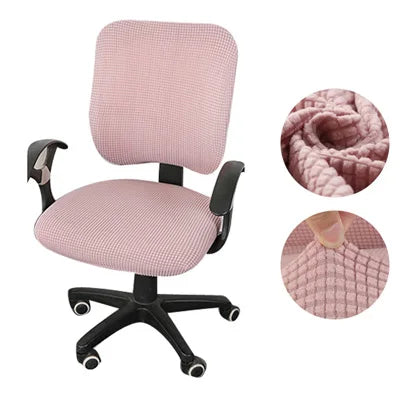 Housse de chaise de bureau en jacquard Raquel de couleur rose