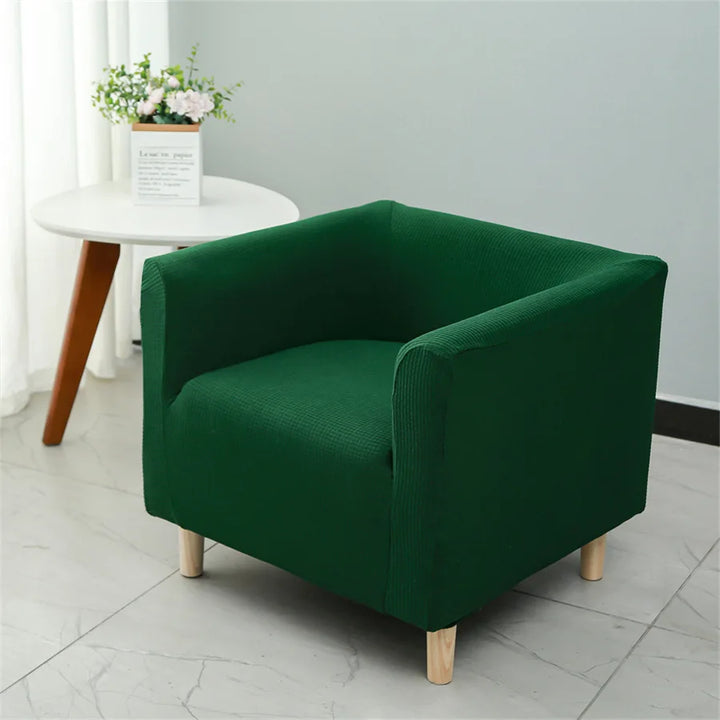 Housse de fauteuil carré en jacquard Armanda de couleur vert