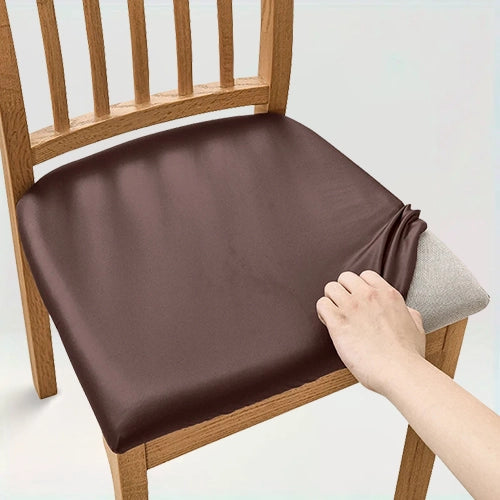 Housse de siège amovible effet cuir imperméable - Louise couleur marron sur fond beige