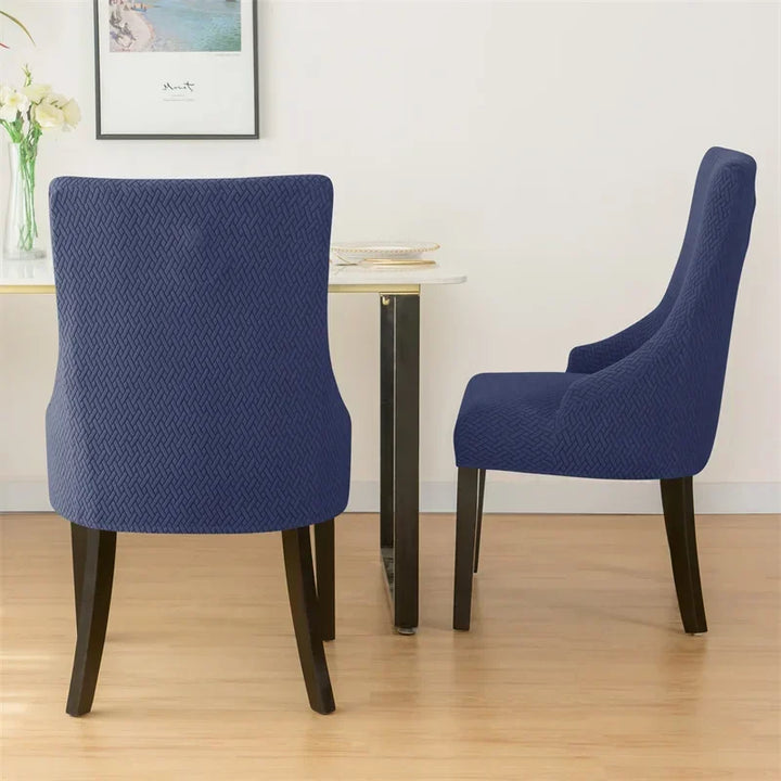 Housse de chaise inclinée en Jacquard bleu salon