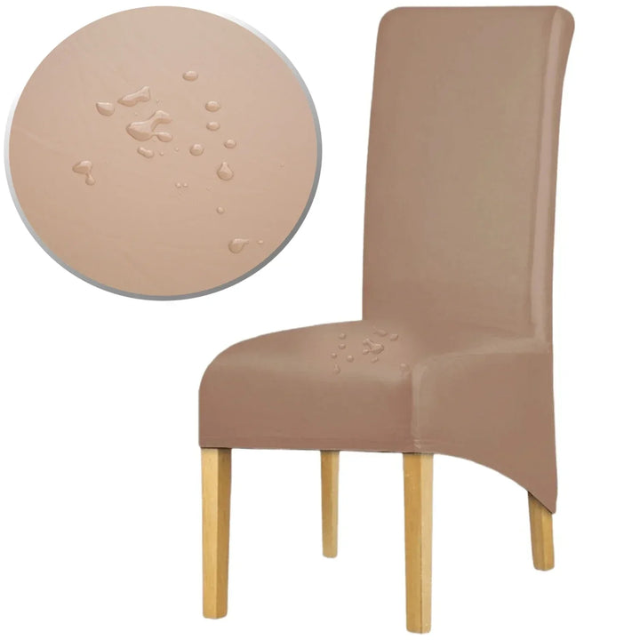 Housse de chaise XL effet cuir waterproof Alma de couleur café