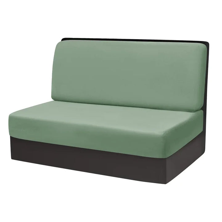 Housse de banquette en 2 parties en velours Valencia de couleur vert clair