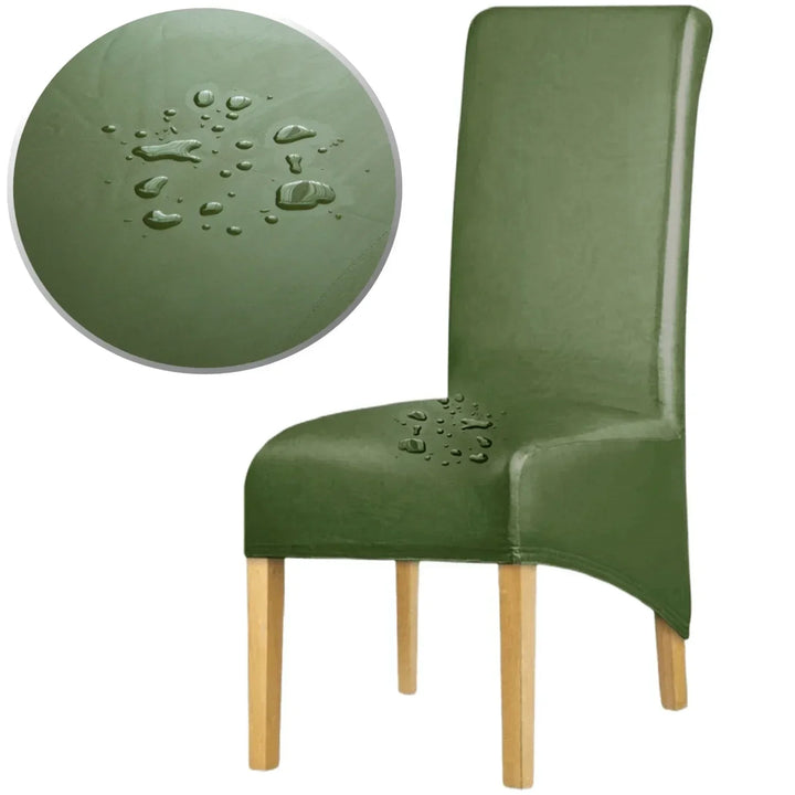 Housse de chaise XL effet cuir waterproof Alma de couleur vert
