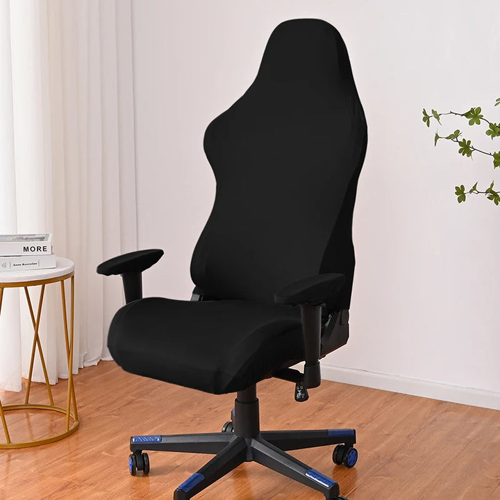 housse de chaise de bureau en tissu de couleur noir avec décor