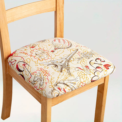 Housse de siège de chaise à motif 13 - Mia sur fond beige