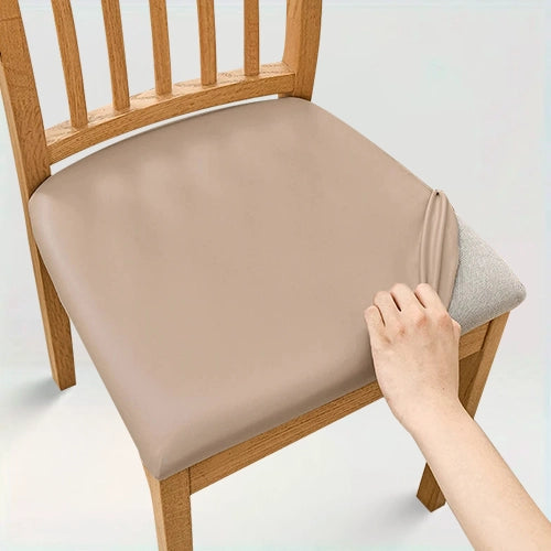 Housse de siège amovible effet cuir imperméable - Louise couleur taupe sur fond beige