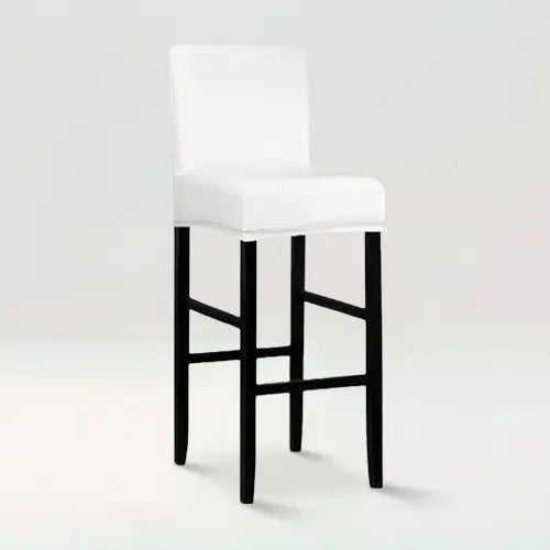 Housse de chaise de bar effet cuir Valentina de couleur blanc sur fond beige