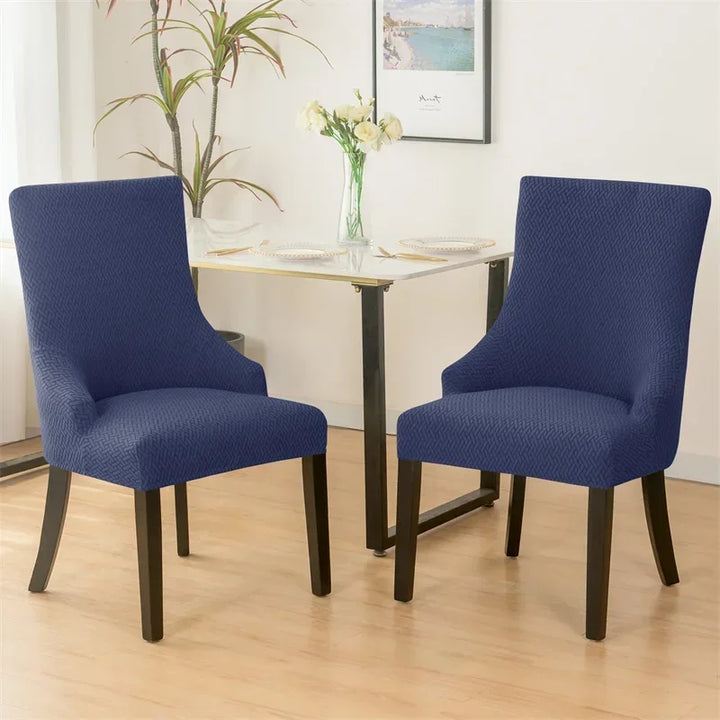 Housse de chaise inclinée en Jacquard bleu décoration salon